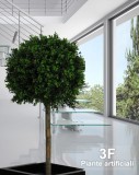 BOSSO SFERA Ø cm 55 h cm 110 UVR - BOXWOOD 3D BALL-albero sfera bosso artificiale - piante finte